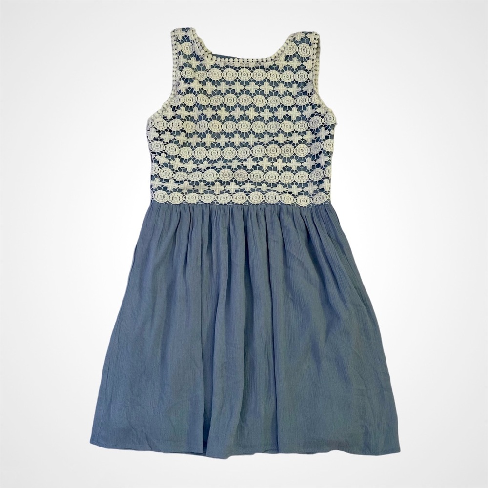 Blue Rain Crochet Dress